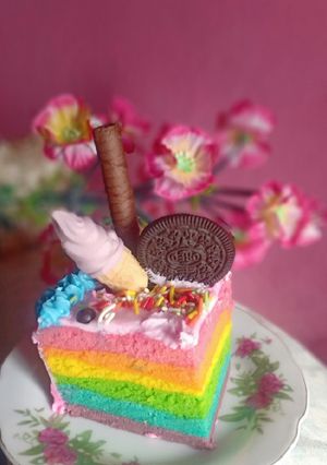 Foto resep 54.Rainbow Cake Kukus