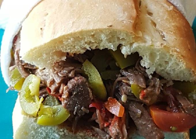 Simple Way to Make Ultimate Italian beef with Italian cherry pepper giardiniera