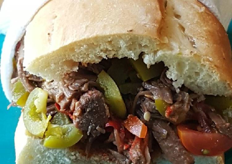 Easy Way to Cook Perfect Italian beef with Italian cherry pepper giardiniera