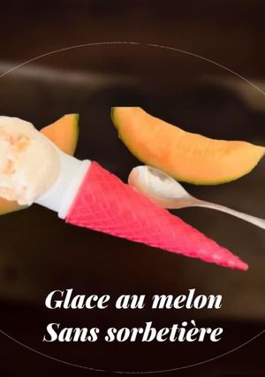 Une photo de Glace au melon sans sorbetière
