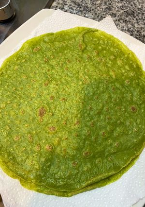 Una foto de Panqueques verdes de cilantro 🌱
