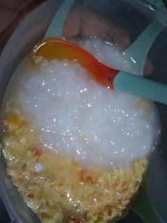 Foto resep Bubur + sayur gambas tomat salmon (mpasi 11 bulan)