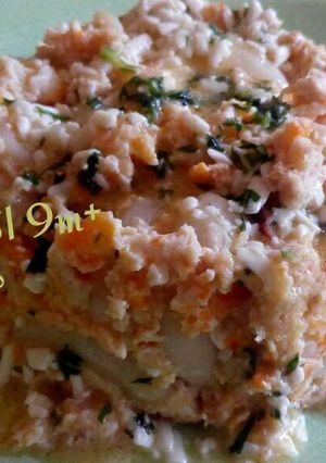 Foto resep Steamed Salmon Pasta with Cheese Sauce (MPASI 9m+)