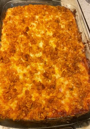 A picture of “Funeral Potatoes”.