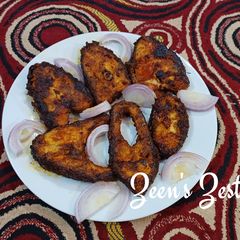 A picture of Pan Fried Tandoori Masala Catla Steaks.