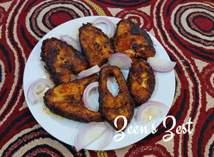 A picture of Pan Fried Tandoori Masala Catla Steaks.