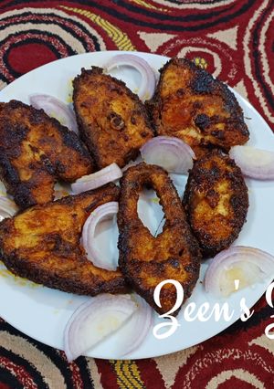 A picture of Pan Fried Tandoori Masala Catla Steaks.
