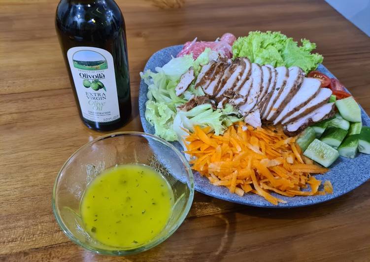 Cara Mudah Membuat Vegetables Chicken Salad Olivoila /Salad Sayur Ayam Olivoila Lezat