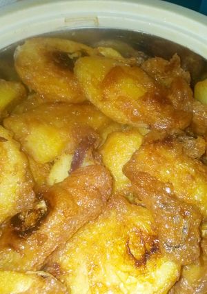 A picture of Fried potato and egg.