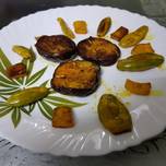 Bhaja (Brinjal Fry, pumpkin fry, pointed gourd)