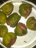 Stuffed capsicum and tomatoes for vegetables sizzler