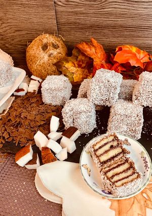 Foto di Lamington dolce tipico australiano Gluten Free