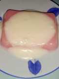 Puding strawberry Fla susu