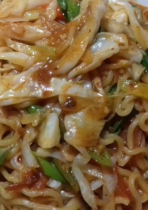 Foto resep Mie goreng pedas simpel