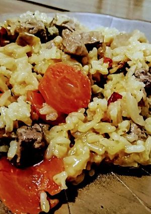 Una foto de Arroz con Cerdo y Verduras!