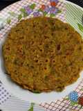 Barley flour and leftover poha thepla