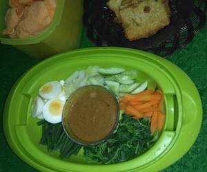 Cara Memasak Cepat Pecel Sayur Bumbu Sinti + Tempe Mendoan Enak Sederhana