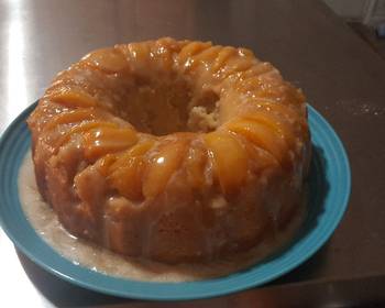 How To Cooking Recipe Peach UpsideDown Bundt Cake Yummy