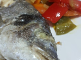 Dorada a la sal con verduras al whisky