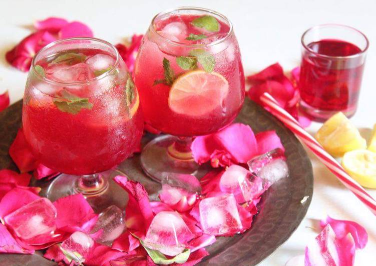 Rose Lemonade with homemade rose syrup
