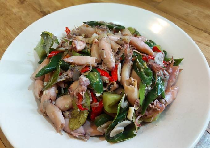 Cara Bikin Baby cumi asin cabe hijau🐙 Menu Enak