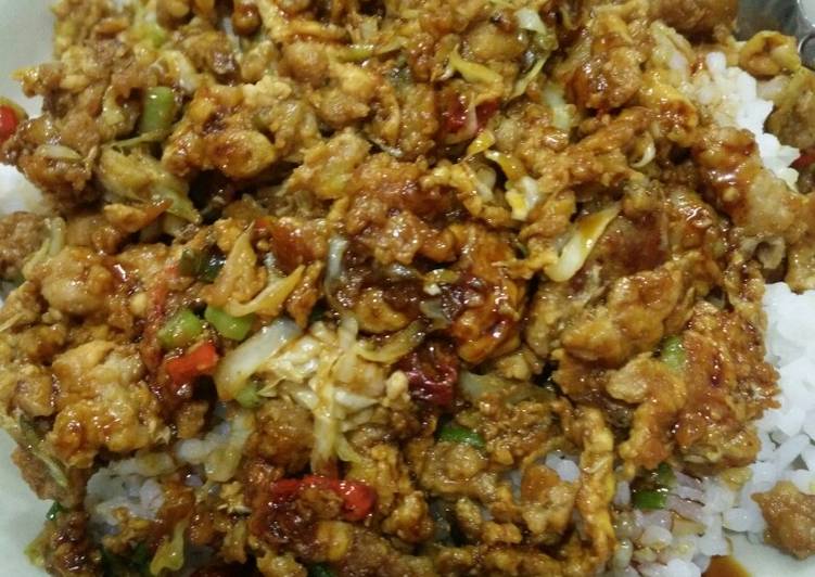 Nasi telor orak arik semaunya