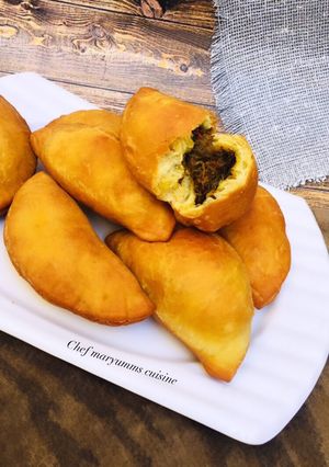 A picture of Fried meat pie by chef maryumms cuisine🌸.