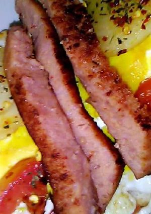 A picture of Egg and sausage.