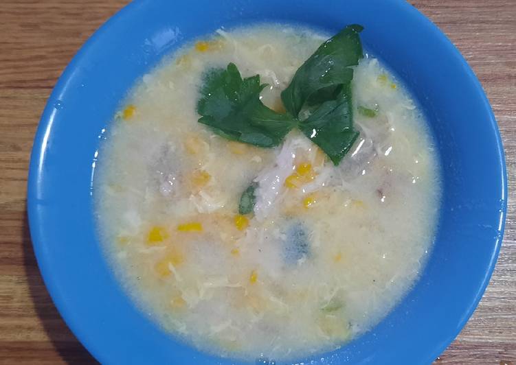 Resep @GURIH Sup ayam jagung telur menu masakan harian
