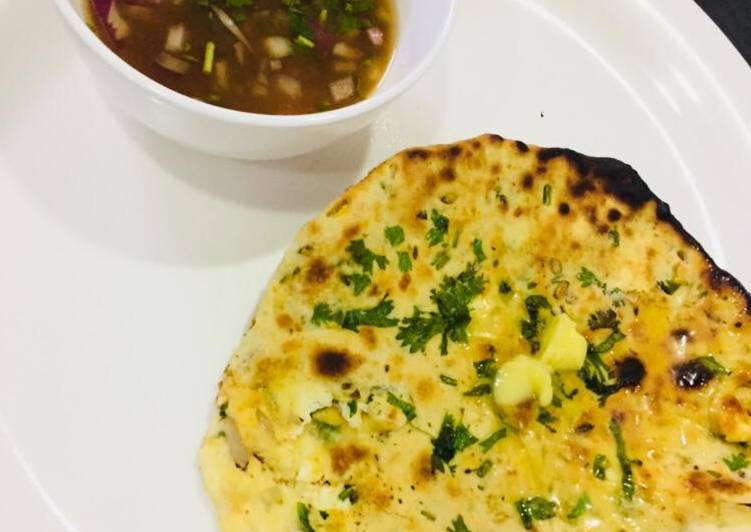 Recipe of Super Quick Paneer, cheese kulcha