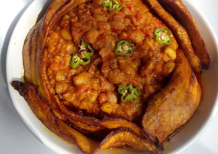 Fried beans and plantain