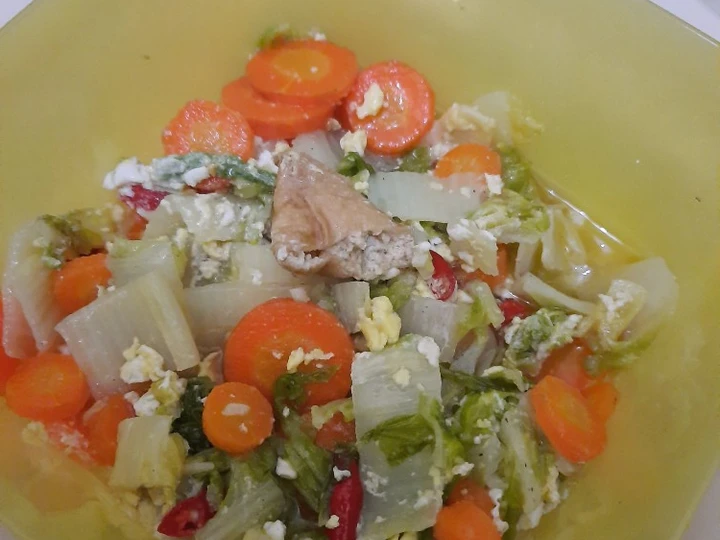 Cara Mudah Membuat Resep Tumis sawi putih, tahu dan telur yang Enak Banget Anti Ribet, Sempurna