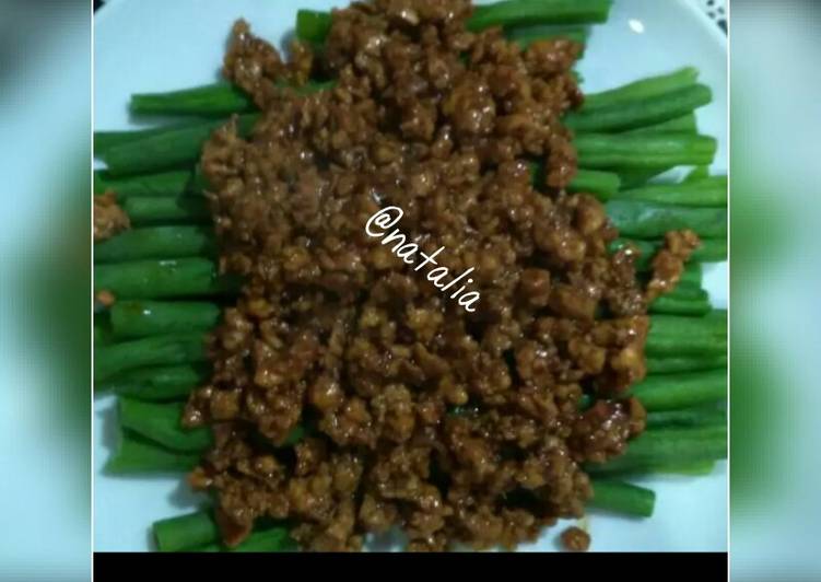 Resep Buncis siram ayam cincang yang Enak Banget