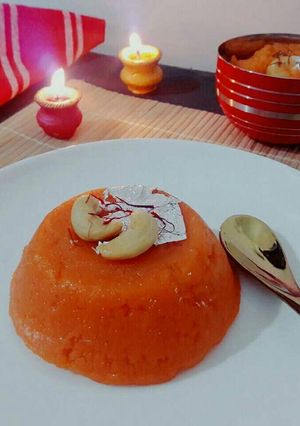 A picture of Poha Kesari.