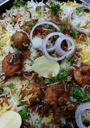 A picture of Kokni Prawn Biryani.