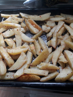 Una foto de Papas peladas al horno
