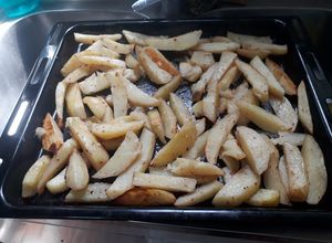 Una foto de Papas peladas al horno