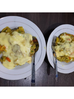 Foto resep Beef curry mozzarela rice