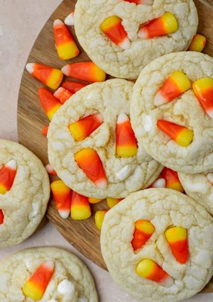 A picture of Candy Corn Sugar Cookies.