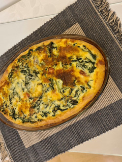 Una foto de Pastel de acelgas con tocino ahumado