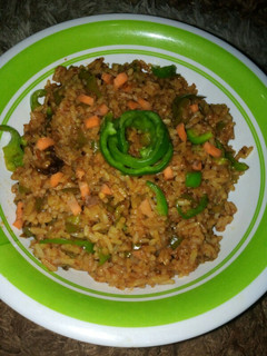 A picture of Green pepper fried rice.