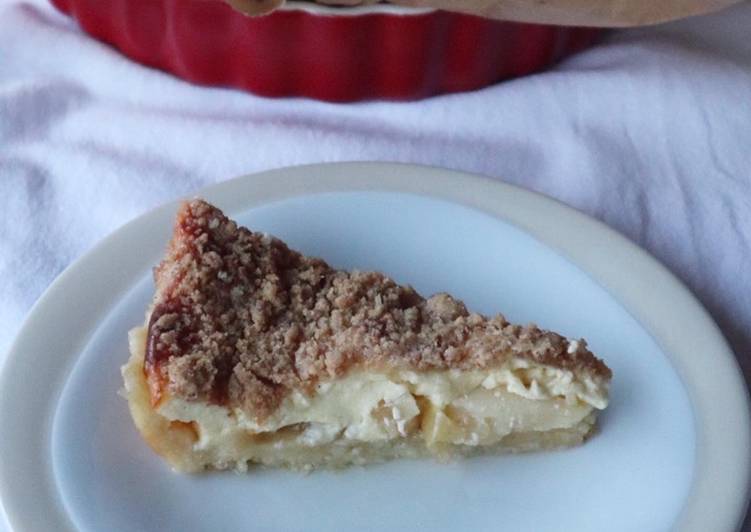 Apfel-Topfenkuchen mit Zimtstreusel auf Mürbteig 🍎