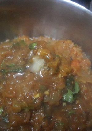 A picture of Baingan ka bharta.