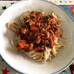 A picture of Vegan spaghetti Bolognese.