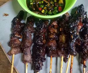 Resep mudah Sate kambing bumbu kecap Nikmat Lezat