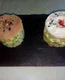 Tartar de aguacate con salmón ahumado y queso de burgos