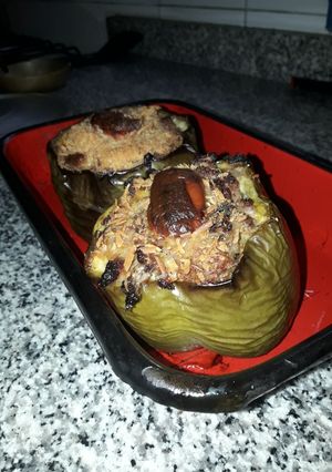 Una foto de Morrones rellenos al horno