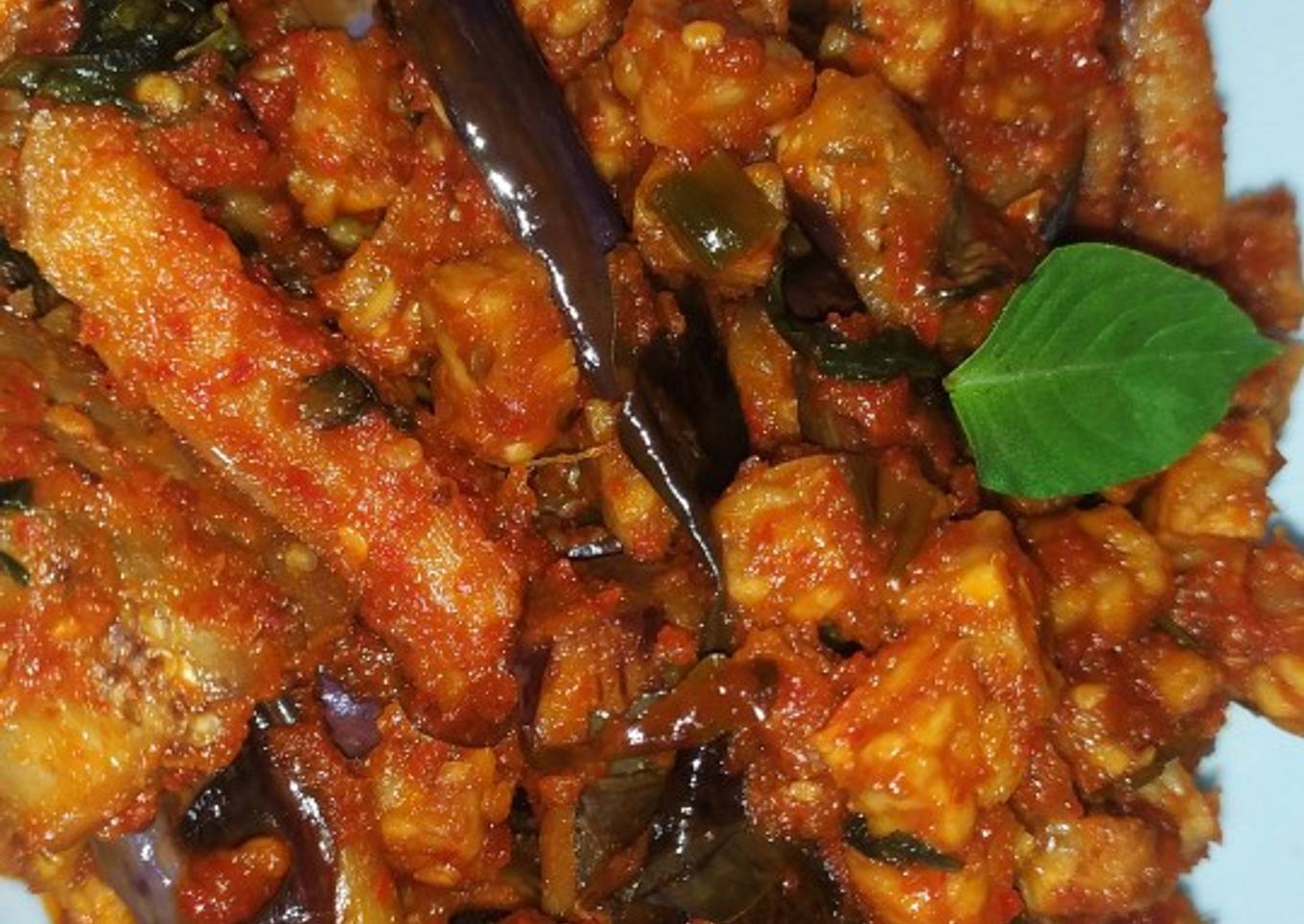 Terong tempe sambal kemangi
