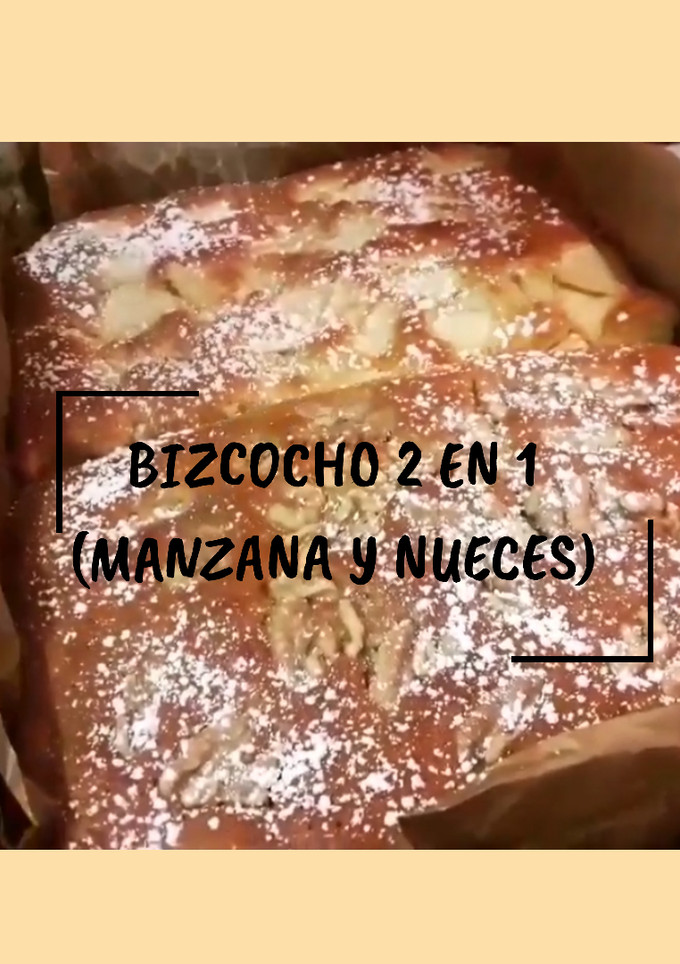 Una foto de Bizcocho de manzana y nueces (2 en 1)