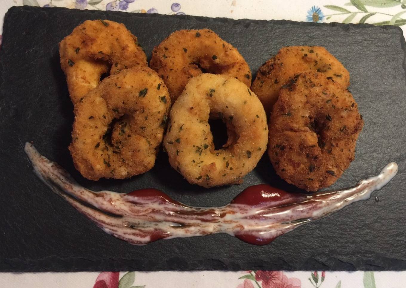 Aros-Rosquillas de Pollo y Papas (calamares de pollo 馃槄)